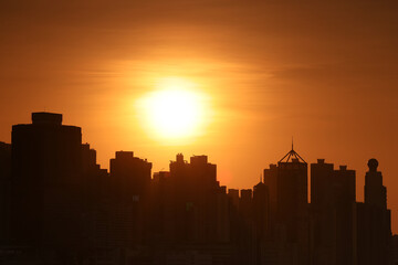 Fototapeta na wymiar the sun set of Central and Western District, hong kong 13 Nov 2021