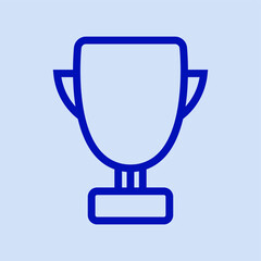 trophy cup flat logo design