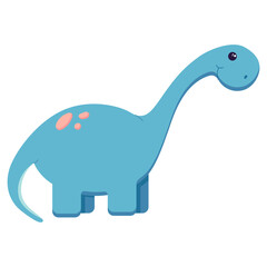 Cute dinosaur for decorating the nursery, Mesozoic era stickers for children, illustration in a flat style isolated on a white. Vector illustration
