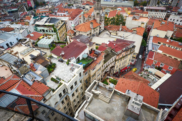 Fototapeta na wymiar View from above at the old houses in Istanbul
