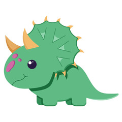 Cute dinosaur for decorating the nursery, Mesozoic era stickers for children, illustration in a flat style isolated on a white. Vector illustration