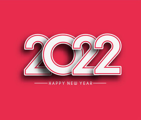 Happy New Year 2022 Text Typography Design Patter, Vector illustration.