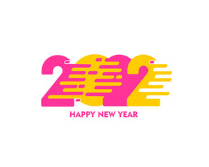 Happy New Year 2022 Text Typography Design Patter, Vector illustration.