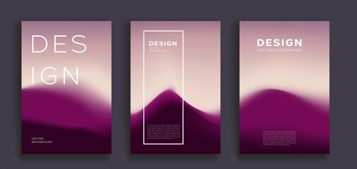 Set of pink covers design templates with gradient background for placards, banners, flyers and covers.