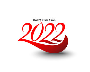 Happy New Year 2022 Text Typography Design Patter, Vector illustration.