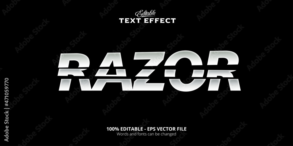 Wall mural paper cut style editable text effect, razor text