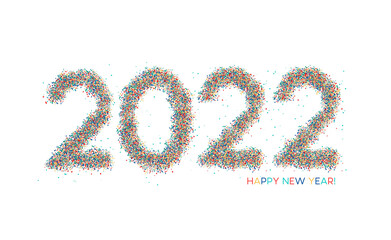 Happy New Year 2022 Text Typography Design Patter, Vector illustration.