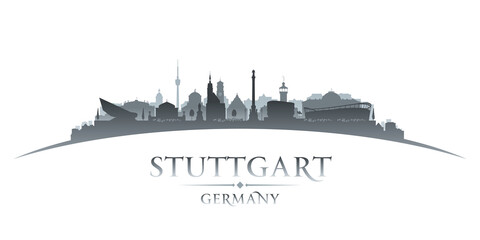 Stuttgart Germany city silhouette white background