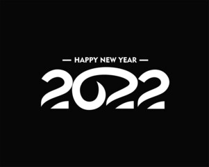 Happy New Year 2022 Text Typography Design Patter, Vector illustration.