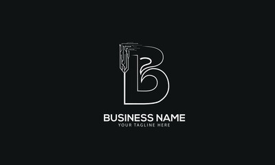 B initial ecommerce abstract monogram vector logo template