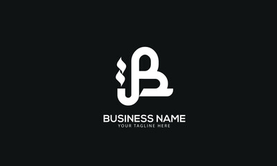 Alphabet JB or BJ abstract candle leaf vector logo