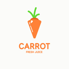Illustration of a carrot in a flat style. Isolated image on a background. Vector icon.