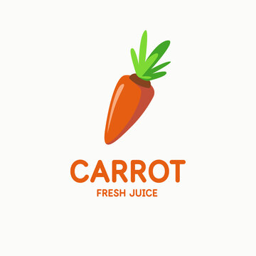Illustration of a carrot in a flat style. Isolated image on a background. Vector icon.