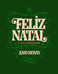 Cartão Feliz Natal e Próspero Ano Novo