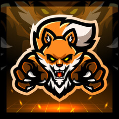 Fox mascot. esport logo badge