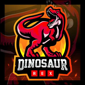 Dinosaurus rex mascot. esport logo badge 