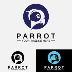 Obraz premium Parrot Logo Design Vector Template