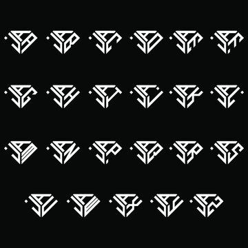 AJA to AJZ letter logo creative design, Multiple triple letter logo design