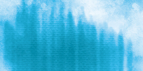 Colorful winter blue ink and watercolor textures on white paper background. Paint leaks and ombre effects. Hand painted abstract image.