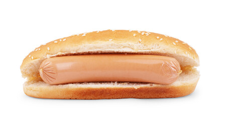 Hot Dog Bun on a White Background