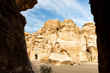 Stunning view of the little Petra site. Petra is a Unesco World heritage site, historical and...