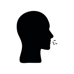 sneezing man icon, flat vector illustration, sick man sneeze  cough virus, pneumonia, hay fever, flu symptoms 