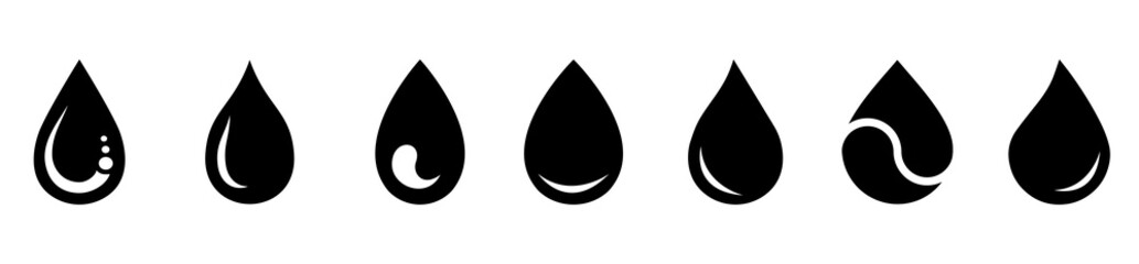 Water drop icon. Abstract fresh waterdrops symbol. Water drop Logo Template, Stock vector illustration...