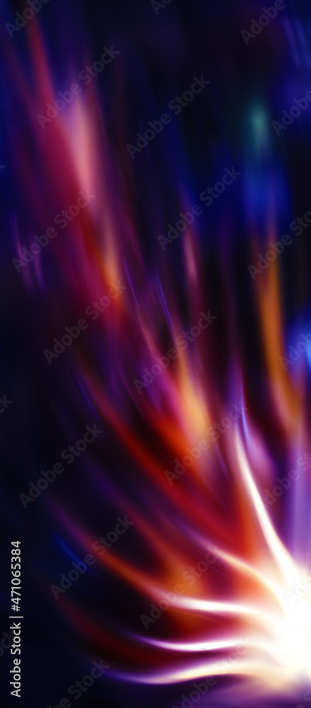 Wall mural bright abstract blurred background with bokeh. blurred lights, neon glowing lines on a dark backgrou