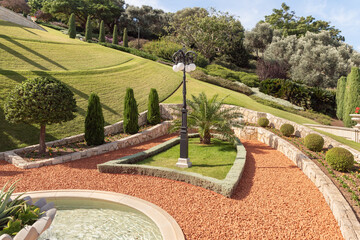 The majestic  beauty of the Bahai Garden, located on Mount Carmel in the city of Haifa, in northern...