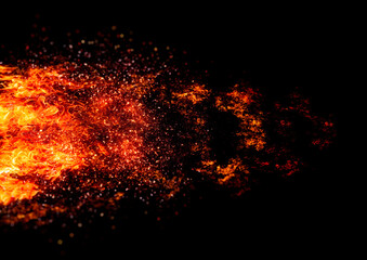 Fototapeta na wymiar 爆発して火の粉が飛び散るイラスト