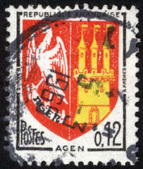 Postage stamps of the France. Stamp printed in the France. Stamp printed by France.