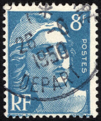 Postage stamps of the France. Stamp printed in the France. Stamp printed by France.