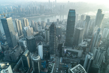Fototapeta na wymiar Aerial photography of Chongqing's modern architectural landscape