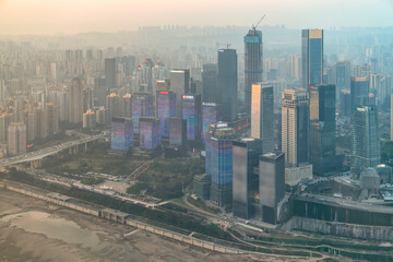 Aerial photography of Chongqing's modern architectural landscape