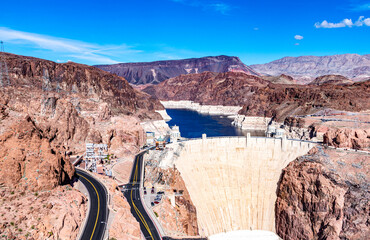 Hoover Dam at Lake Mead in Nevada