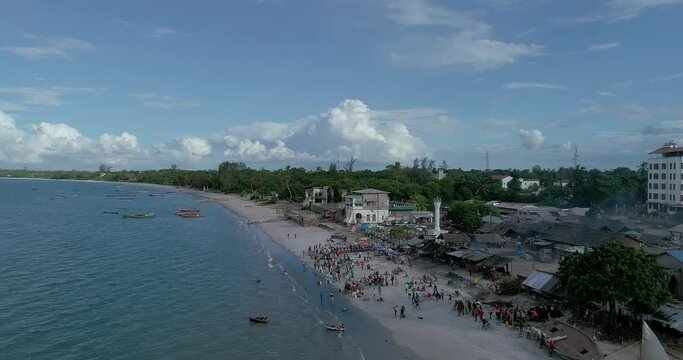 The oldest fishing market in Bagamoyo seen from above