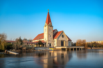 Obraz premium Qingdao Li Village Church Scenery Street Scene