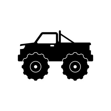 monster truck icon design template vector isolated illustration