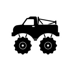 monster truck icon design template vector isolated illustration