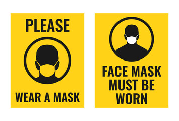 Obraz premium face mask required, no mask no entry sign