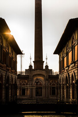 Main entrance of the industrial zone in the village of Crespi D´adda, near Milan, Italy
