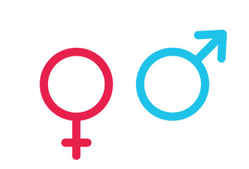 Male and female symbols. Vector illustration on modern flat design