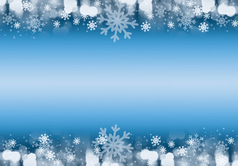 Abstract blue snowflakes background for christmas.