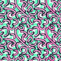 Seamless abstract unique pattern with chaotic lines