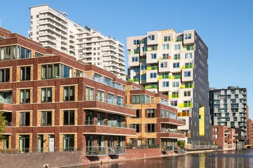 Fotobehang Zuidas with modern luxury apartments in Amsterdam. © Jan van der Wolf