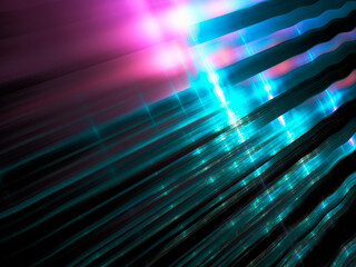 Glowing stripes - abstract perspective background with light effects