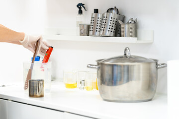 home production of organic natural cosmetics for body care