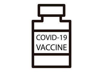 Icono negro de bote con vacuna covid-19.