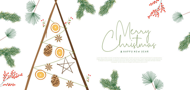 Merry Eco Christmas recycled pine tree template