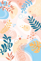 Design banner frame flower Spring background with beautiful. flower background for design. Colorful background with tropical plants. Place for your text.